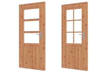 Enkele deur RD lariks douglas met glas B86.4xH200cm
