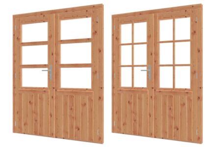 Dubbele deur lariks douglas met glas B159.6xH200cm