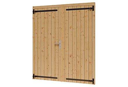 Dubbele opgeklampte deuren lariks douglas B164.6xH199.6cm