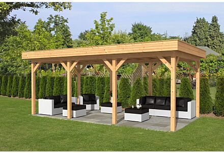 Overkapping plat dak Oslo L 690x380cm type 5 onbehandeld