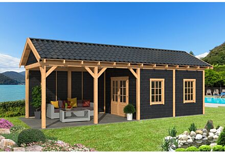 Overkapping zadeldak Hamar L 903x395 cm type 11 met zwarte wanden