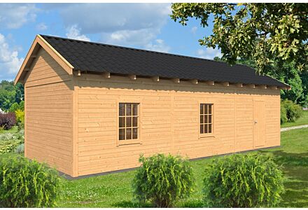 Overkapping zadeldak Hamar XL 990x445 cm type 8 met onbehandelde wanden