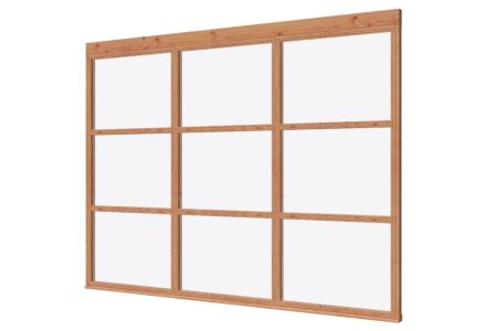 Vaste glaswand De Luxe 3 delig 298x230cm