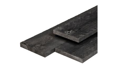 Tuinplank zwart Lariks Douglas 1.6x14x180cm schuttingplank