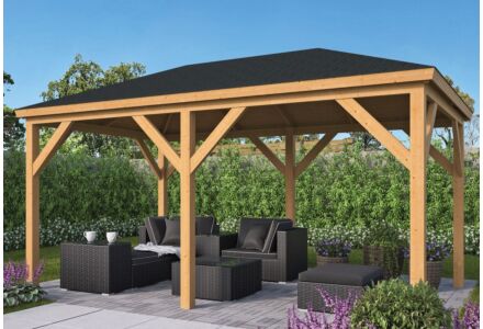 Houten Prieel Samos Lariks Douglas 490x290cm geschaafd