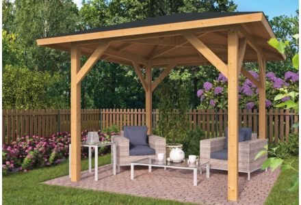Houten Prieel Kos geschaafd Lariks Douglas 340x340cm