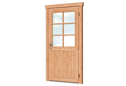 Enkele deur met dubbel glas rechtsdraaiend 99x209cm Red Wood Class