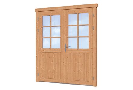 Dubbele deur met glas rechtsdraaiend 174x209cm Red Class Wood