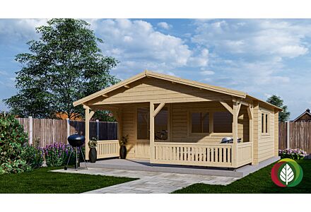 Blokhut 5x4+2 Interflex 540x440cm + veranda / luifel 200cm