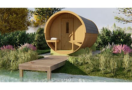 Barrelsauna 215 x 400 cm Thermowood 