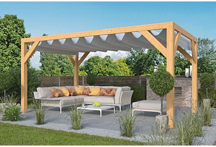 DHZ Overkapping geschaafd Red Class Wood voor schuifzeil schaduwdoek 508 x 318 cm