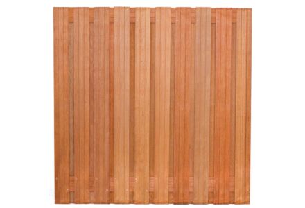 Tuinscherm hardhout Dronten recht 21 planks 180x180cm