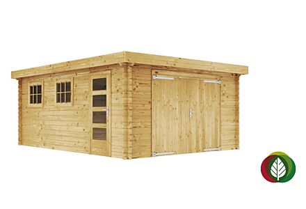 Houten garage 350 x 400 cm - Klaas 45mm
