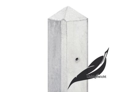 Eindpaal wit / grijs diamantkop 8.5x8.5x180cm Schelde