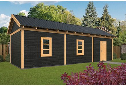 Overkapping zadeldak Hamar XL 990x445 cm type 8 met zwarte wanden