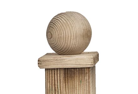 Paalornament grenen met bol 8x8cm