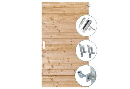 Dichte schuttingdeur Petten rabatdelen geimpregneerd 100x200cm RVS slot