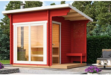 Buiten sauna Tampere XS met zijluifel - 40mm