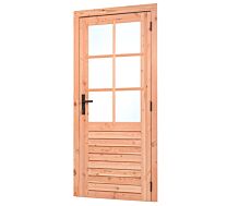 Selecteer Enkele deur met glas Red Class Wood 100 x 205 cm - Rechtsdraaiend