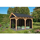 Overkapping zadeldak Hamar L 478x395 cm type 2 met zwarte wanden