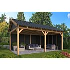 Overkapping zadeldak Hamar XL 678x445 cm type 2 met zwarte wanden
