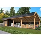 Kapschuur Bergen XL Lariks Douglas 1302x452cm type 11 met zwarte wanden