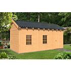 Overkapping zadeldak Hamar L 690x395 cm type 8 met onbehandelde wanden