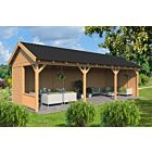 Overkapping zadeldak Hamar XL 990x445 cm type 6 met onbehandelde wanden