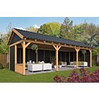 Overkapping zadeldak Hamar XL 990x445 cm type 6 met zwarte wanden