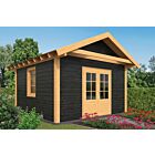 Lariks Douglas tuinhuis Tubbergen DHZ bouw 400x400cm - zwarte wanden