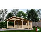 Blokhut 4x3+3 Interflex 440x340cm + veranda / luifel 300cm