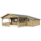 Blokhut 5x4+3Z Interflex 690x440cm + veranda / luifel 300cm