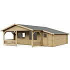 Blokhut 5x5+2Z Interflex 690x540cm + veranda / luifel 200cm