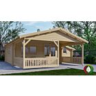 Blokhut 5x5+3Z Interflex 690x540cm + veranda / luifel 300cm