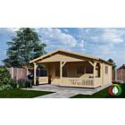 Blokhut 5x4+2 Interflex 540x440cm + veranda / luifel 200cm