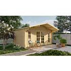 Blokhut Gustav 500x380cm + veranda / luifel 120cm
