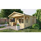 Blokhut Heino 450x380cm + veranda / luifel 200cm