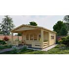 Blokhut Nottingham 540x440cm + veranda / luifel 223cm